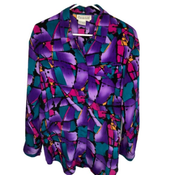 VTG Christie & Jill 80's Button Front Shirt - Picture 1 of 7